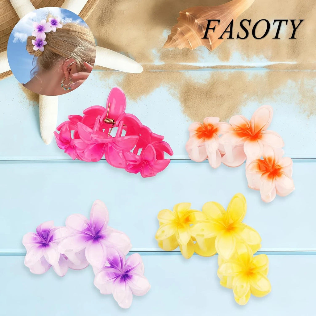 SHINE-4PCS Hawaiian Flower Hair Clip