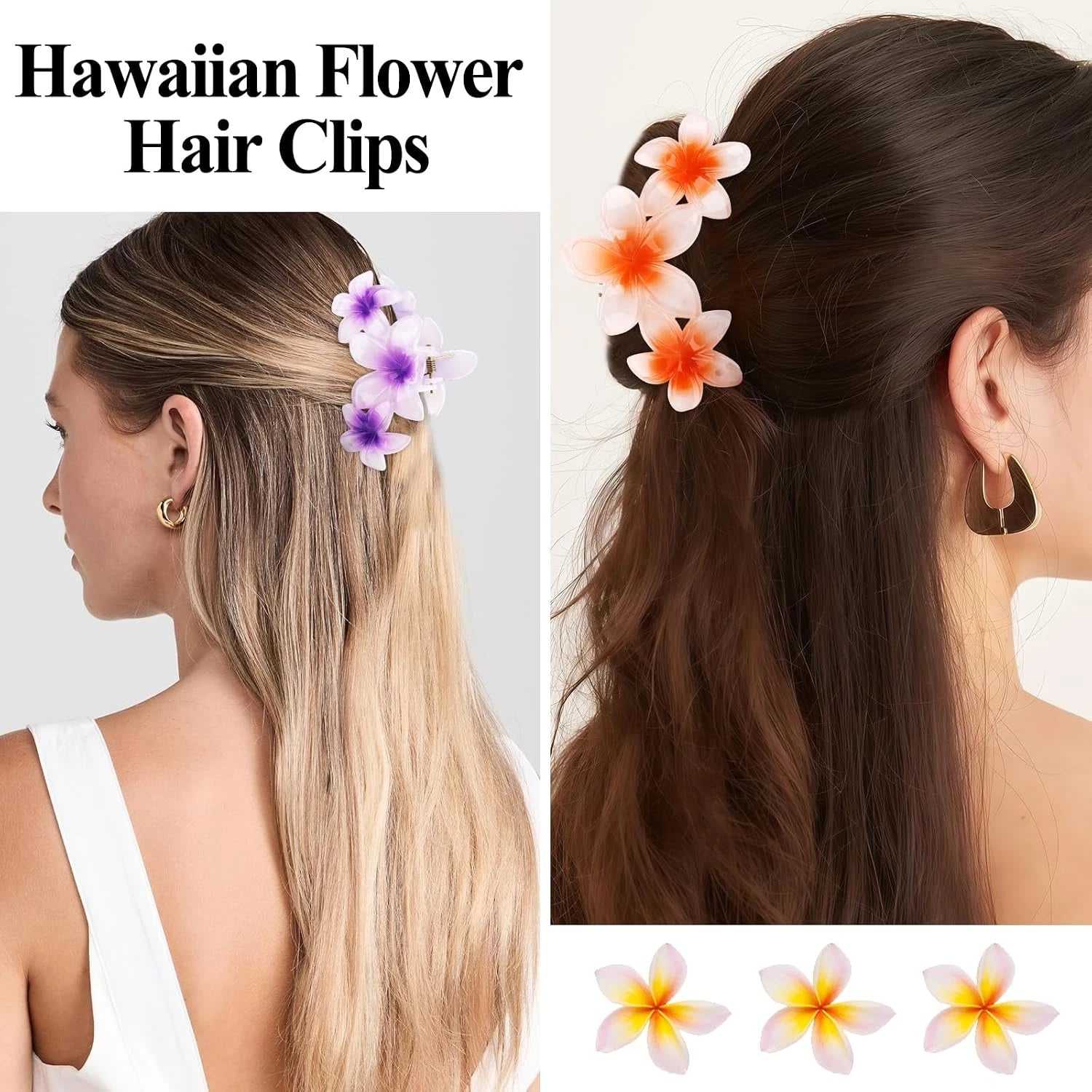 SHINE-4PCS Hawaiian Flower Hair Clip